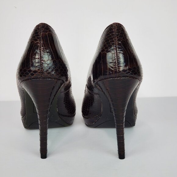 Christian Siriano for Payless Closed Toe Faux Reptile Classic Heels Shoes Size 7 - Picture 7 of 16